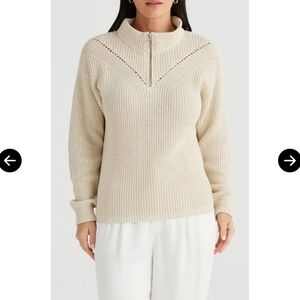NWT Brave + True Marden Quarter Zip Knit Sweater